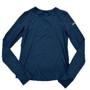 Alo Yoga Women’s Black Long Sleeve T-Shirt Top w/ Thumb holes Size Small